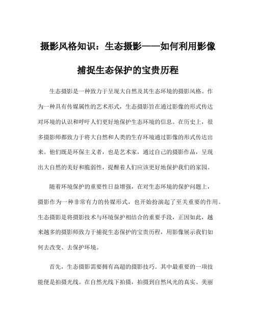 摄影风格知识：生态摄影——如何利用影像捕捉生态保护的宝贵历程