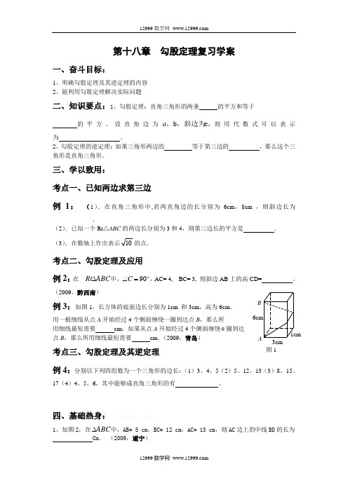 第18章 勾股定理复习学案