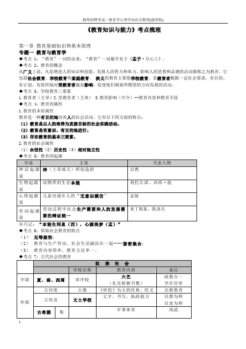 教师招聘考试—教育学心理学知识点整理(通用版)