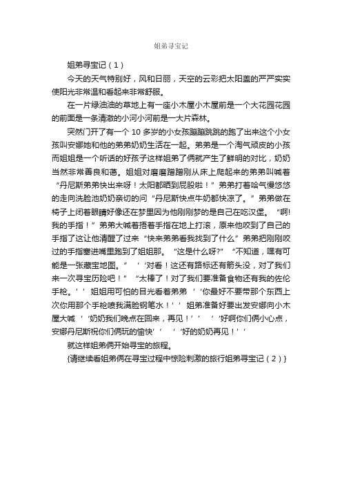 姐弟寻宝记_作文750字_小学想象作文_