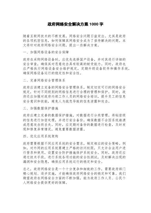 政府网络安全解决方案