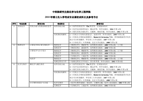 中科院研究生院化学与化学工程学院