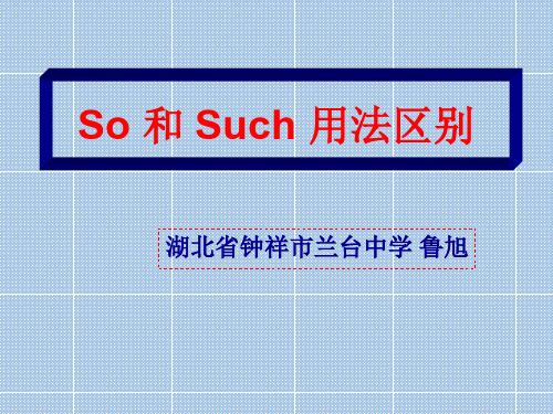 So和Such用法区别 课件(共13张ppt)