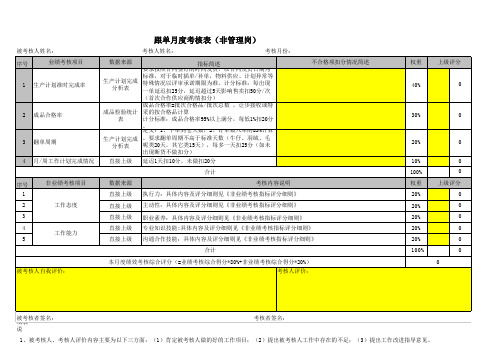 跟单月度考核表(非管理岗)