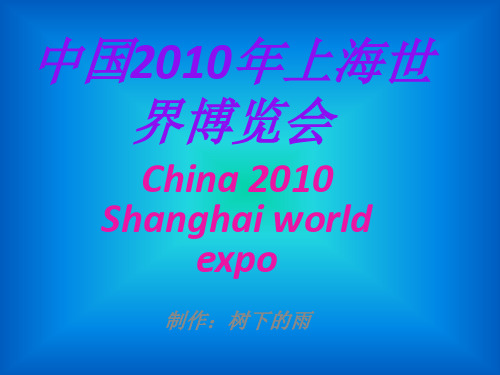 中国2010年上海世博会一览