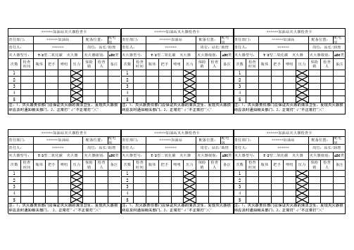 加油站灭火器消防检查四定牌