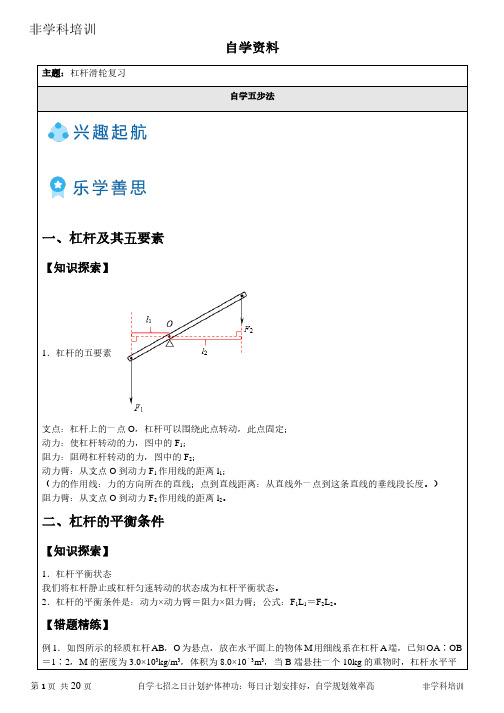 杠杆滑轮复习教案