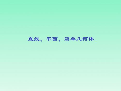 直线、平面、简单几何体优质课件