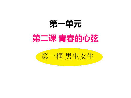 统编版道法七年级下册课件：第二课 第一框 男生女生