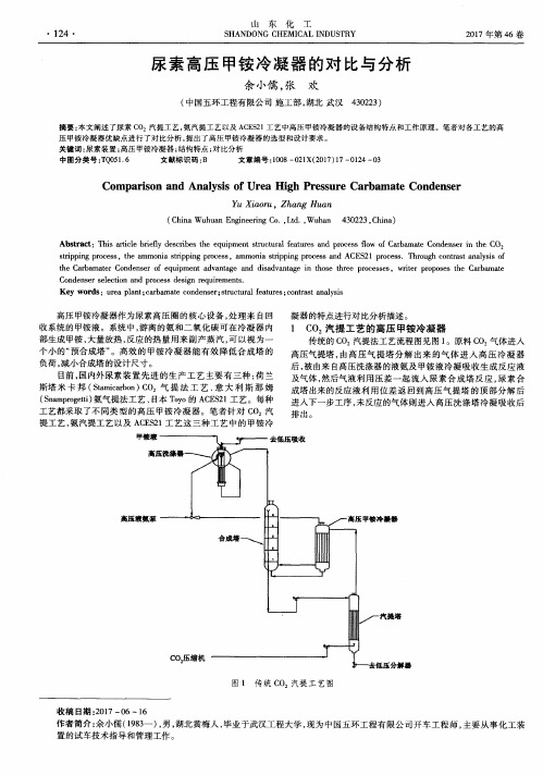 尿素高压甲铵冷凝器的对比与分析