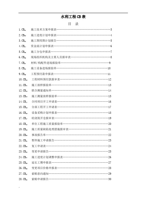 水利工程CB表