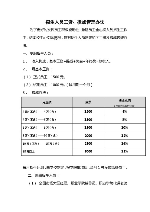 招生人员工资提成办法 (1)