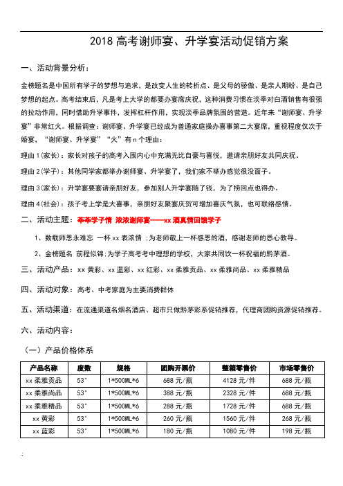 高考升学宴活动促销方案