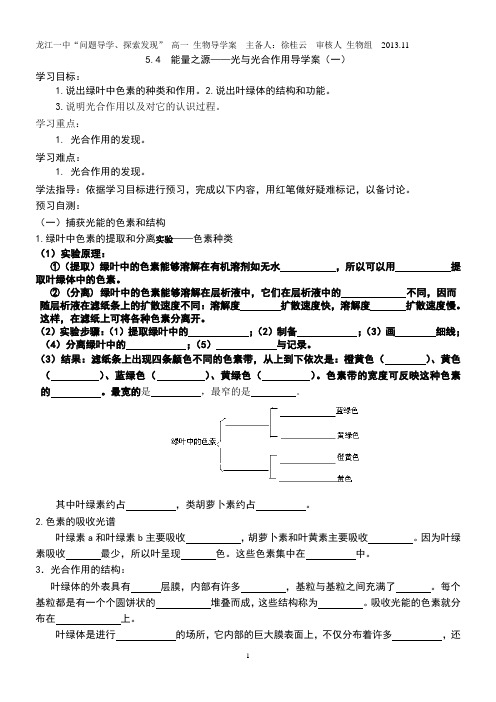 能量之源——光与光合作用导学案