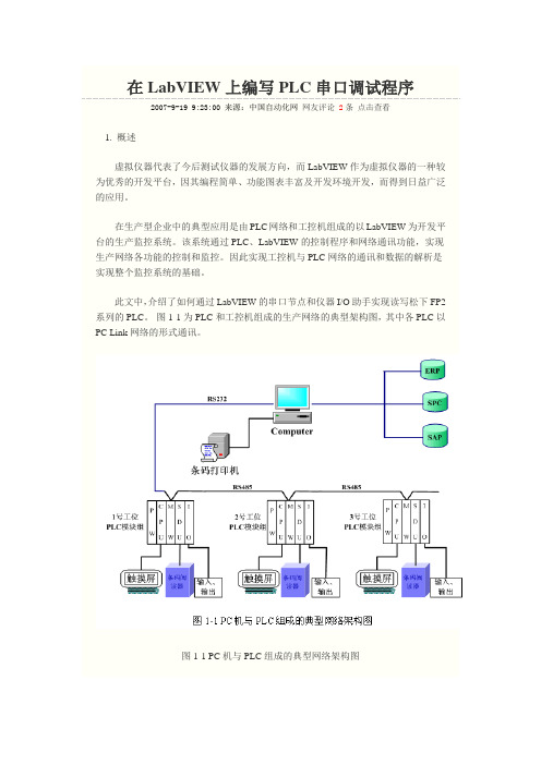 在LabVIEW上编写PLC串口调试程序