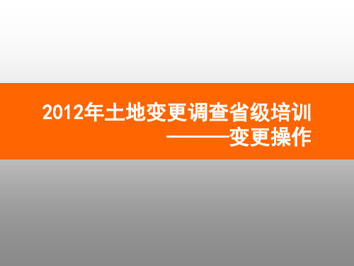 土地变更调查  变更操作【精选】