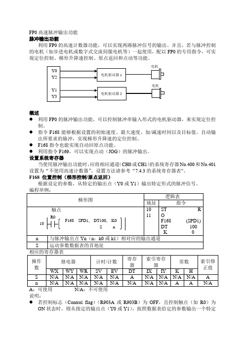 FP0高速脉冲输出功能位置控制整理版