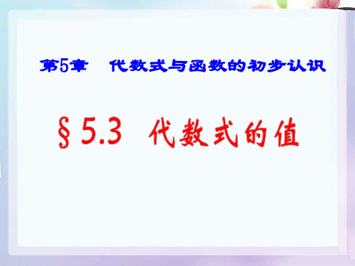 青岛版七年上册数学第五章代数式与函数的初步认识第3节《代数式的值》参考课件