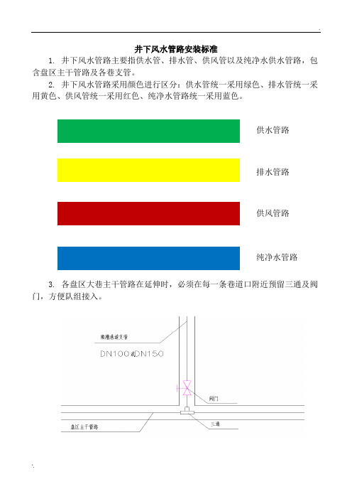 井下风水管路安装标准