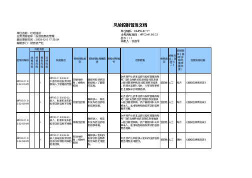 【办公常用表格】投资信息的管理(风险控制管理文档)