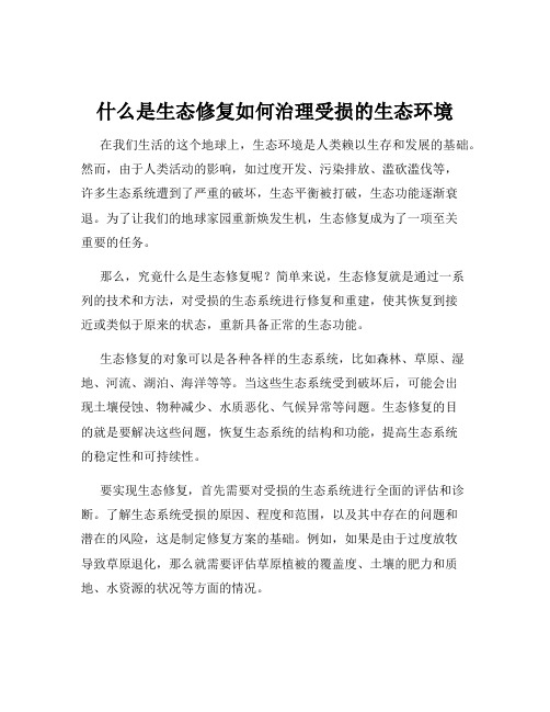 什么是生态修复如何治理受损的生态环境