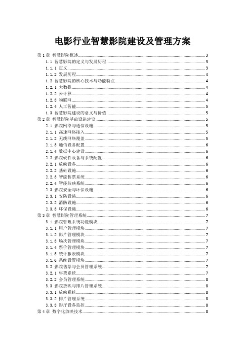 电影行业智慧影院建设及管理方案