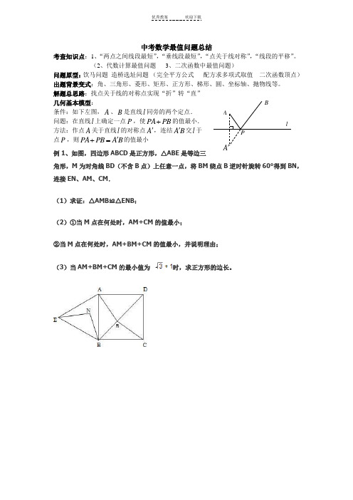 初中数学最值问题典型例题(含答案分析)