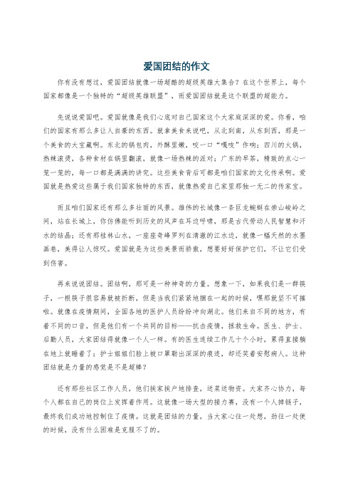 爱国团结的作文