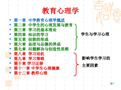 第一章 中学教育心理学概述