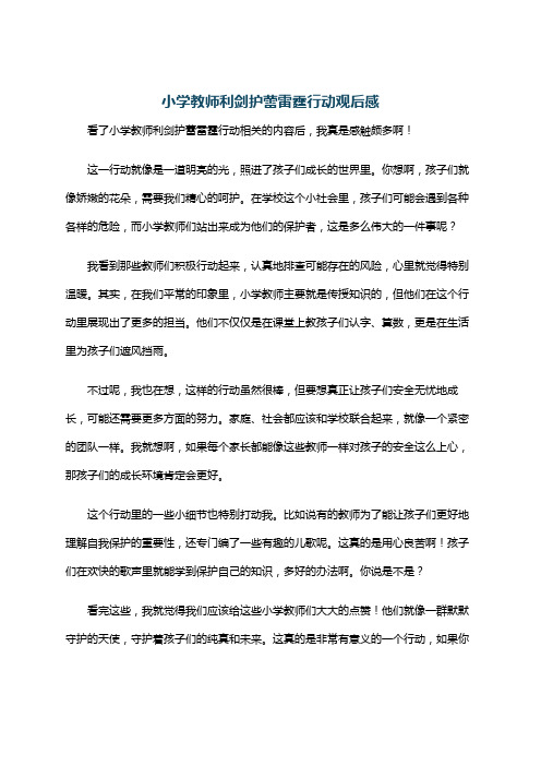 小学教师利剑护蕾雷霆行动观后感