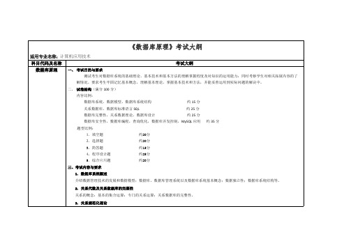 黑龙江科技大学《数据库原理》2020考研专业课复试大纲