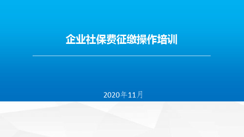 企业社保费征缴操作培训课件1005