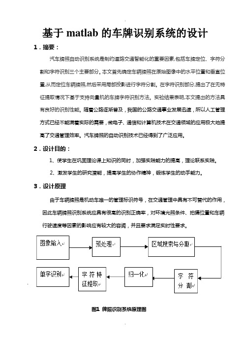 基于matlab的车牌识别系统的设计