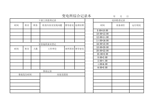 井下变电所综合记录本