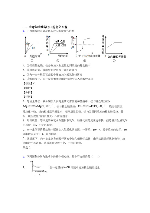 中考化学——pH的变化图像的综合压轴题专题复习含答案