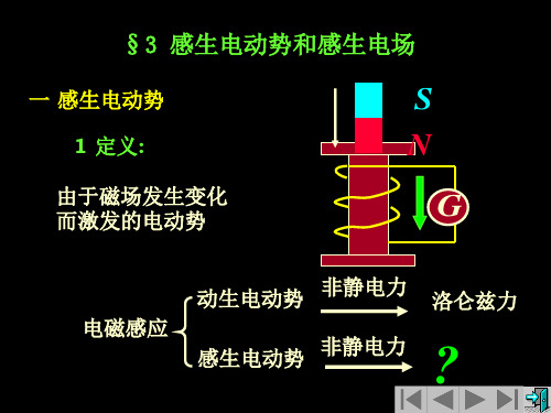 普通物理学课件：感生电动势和感生电场