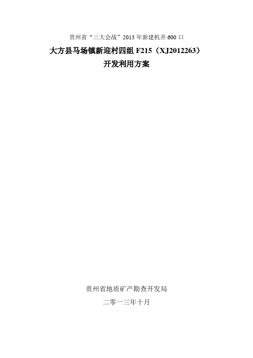 供水井竣工报告