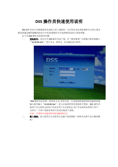 DSS操作员使用说明