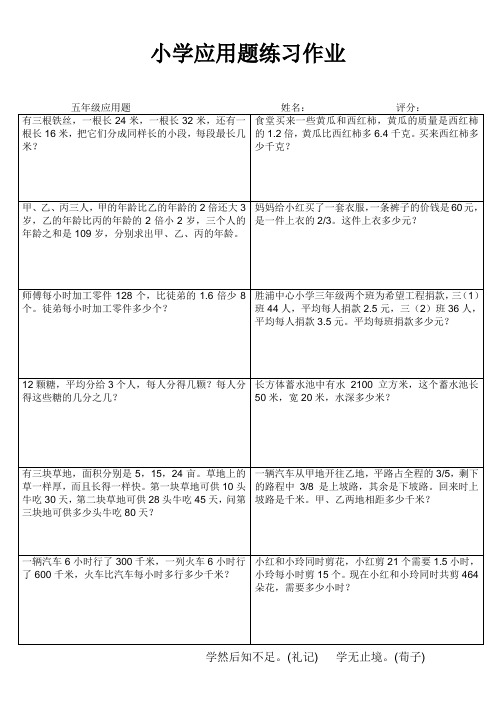 小学五年级数学提高训练IV (42)