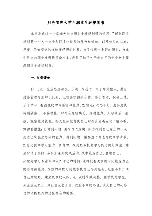 财务管理大学生职业生涯规划书（2篇）