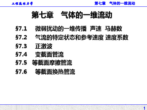 流体力学气体的一维流动