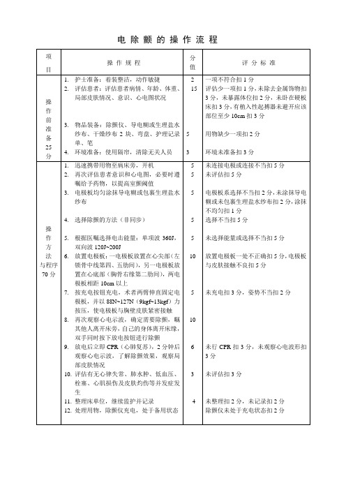 电除颤操作流程