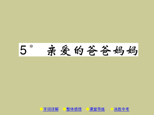 八年级语文上册 第一单元 5《亲爱的爸爸妈妈》课件 (新版)新人教版1