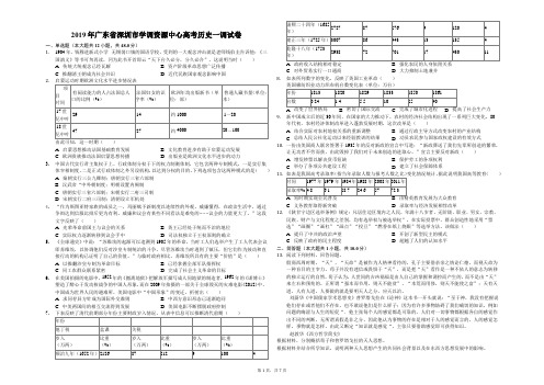 2019年广东省深圳市学调资源中心高考历史一调试卷解析版