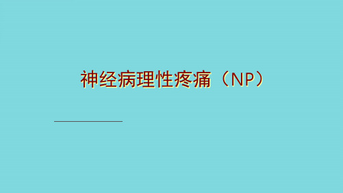 神经病理性疼痛课件(共65张PPT)