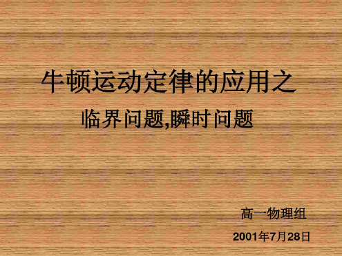 牛顿运动定律习题课课件[下学期]--鲁科版