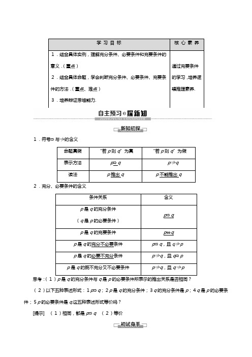 苏教版学高中数学选修常用逻辑用语四种命题不作要求充分条件和必要条件讲义