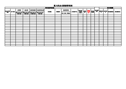 重大机会点跟踪管理表