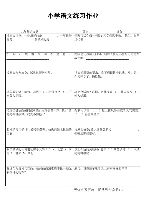 小学语文精作细练习题I (47)