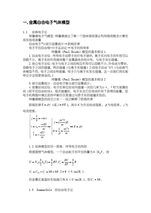 金属电子气体理论